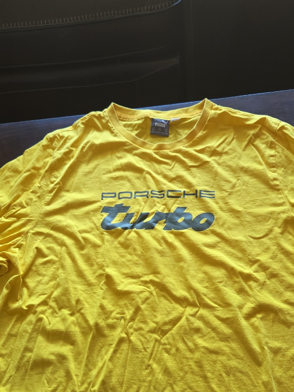 Puma yellow crewneck T-shirt with 'Porsche turbo' logo Puma Porsche Legacy